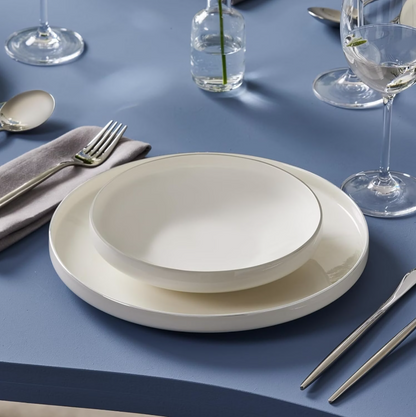 KARACA STREAM BONE SATURN – Service De Table Blanc Pour 6 Personnes, 24 Pièces