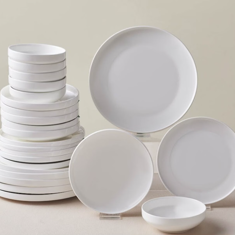 KARACA STREAM BONE SATURN – Service De Table Blanc Pour 6 Personnes, 24 Pièces