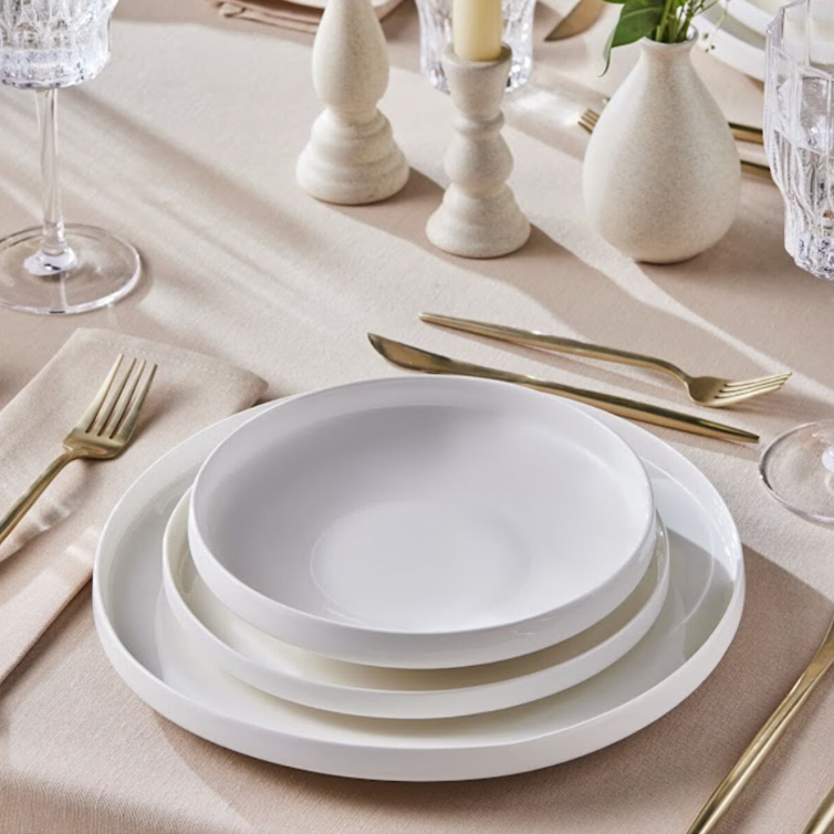 KARACA STREAM BONE SATURN – Service De Table Blanc Pour 6 Personnes, 24 Pièces