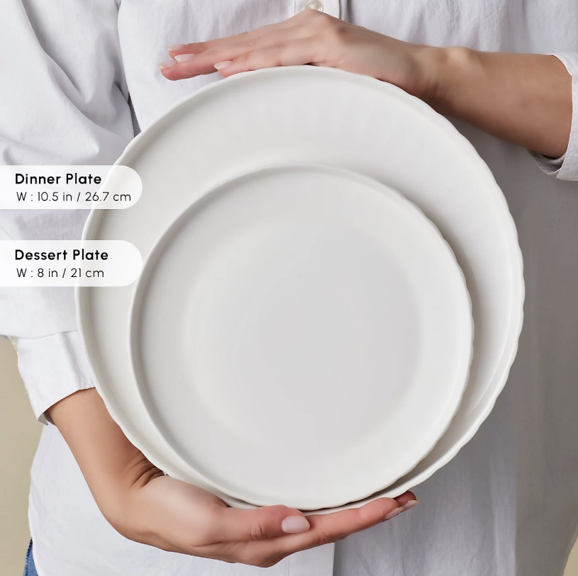 KARACA PUMPKI STREAM BONE – Service De Table Blanc Pour 6 Personnes, 24 Pièces