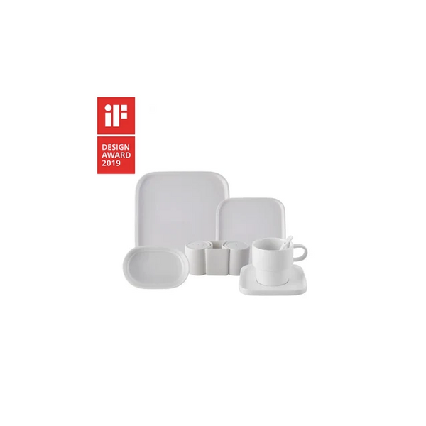 KARACA STREAM PURE STREAM BONE CHINA CUBIQUE – Service De Table Blanc Pour 6 Personnes, 35 Pièces