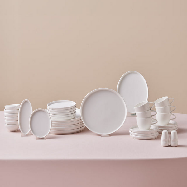 KARACA STREAM BONE SUNSET – Service De Petit-Déjeuner Blanc Pour 6 Personnes, 34 Pièces