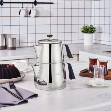 KARACA FIONA XL – Service À Thé En Acier Inoxydable, Argenté