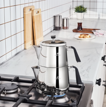 KARACA FIONA XL – Service À Thé En Acier Inoxydable, Argenté