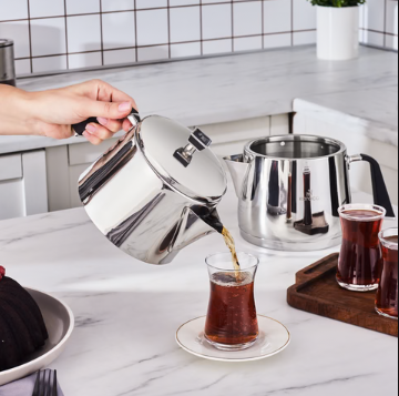 KARACA FIONA XL – Service À Thé En Acier Inoxydable, Argenté