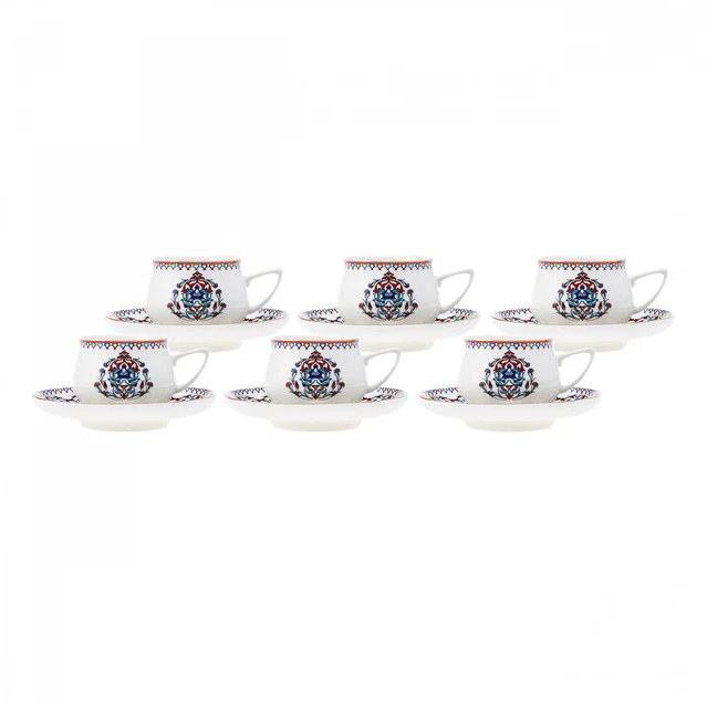 KARACA NAKKAŞ – Service À Café Pour 6 Personnes, 12 Pièces : 6 Tasses À Café Et 6 Soucoupes Ürün ikincil görseli