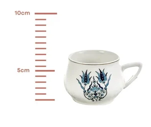 KARACA İZNİK YENİ FORM – Service À Café Pour 6 Personnes, 12 Pièces : 6 Tasses À Café (100 Ml) Et 6 Soucoupes