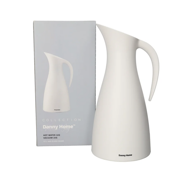 DANNY HOME – Carafe Isotherme À Double Paroi En Verre, Blanche, 1 L, 14,5 × 14,8 × 30 Cm