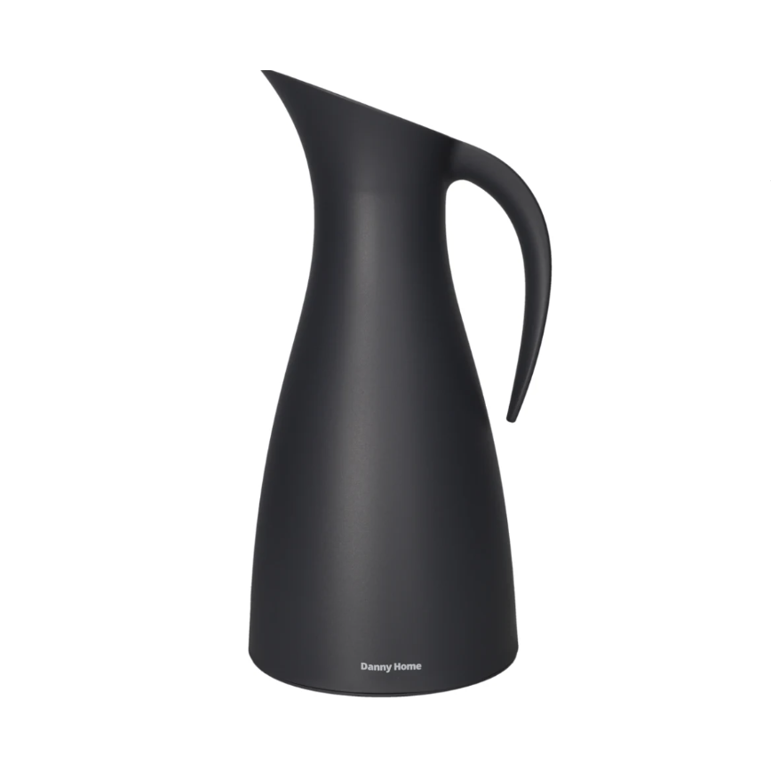 DANNY HOME – Carafe Isotherme À Double Paroi En Verre, Noir, 1 L, 14,5 × 14,8 × 30 Cm