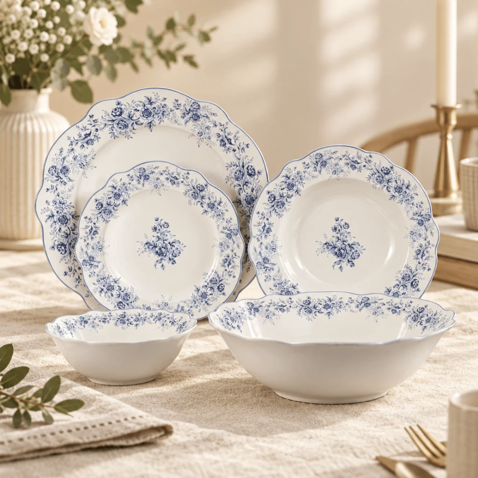 Almina Rosemont – Service de Table en Porcelaine 25 Pièces Pour 6 Personnes – 3 Coloris Image principale du produit