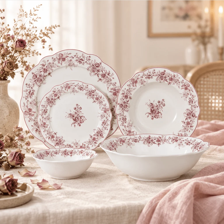 Almina Rosemont – Service de Table en Porcelaine 25 Pièces Pour 6 Personnes – 3 Coloris Image secondaire du produit