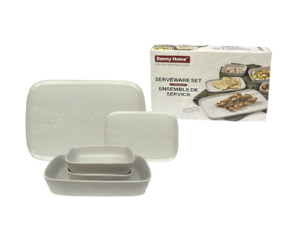 Ensemble 5pcs d'assiettes de service rectangulaires