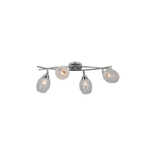 HEYBE Elegant Ceiling Light with 4 Adjustable Metal Heads – Glossy Nickel Finish