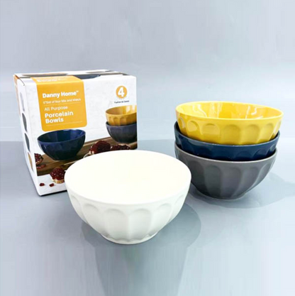 Set de 4 Bols à Dessert – Céramique Couleurs Assorties - Danny Home™