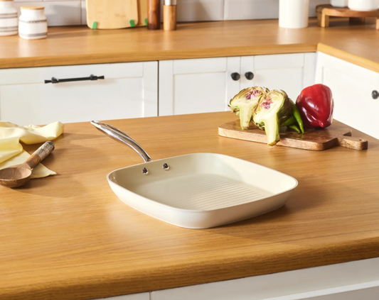 Karaca Swiss Crystal Almond Cream – Grill Pan 28 cm