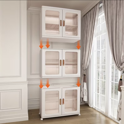 Armoire de rangement modulaire à portes transparentes