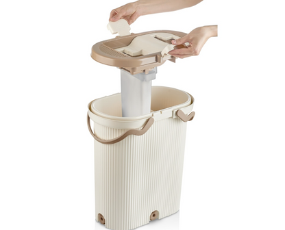 Set de nettoyage avec balai serpillière plat et seau essoreur-Vip Ahmet