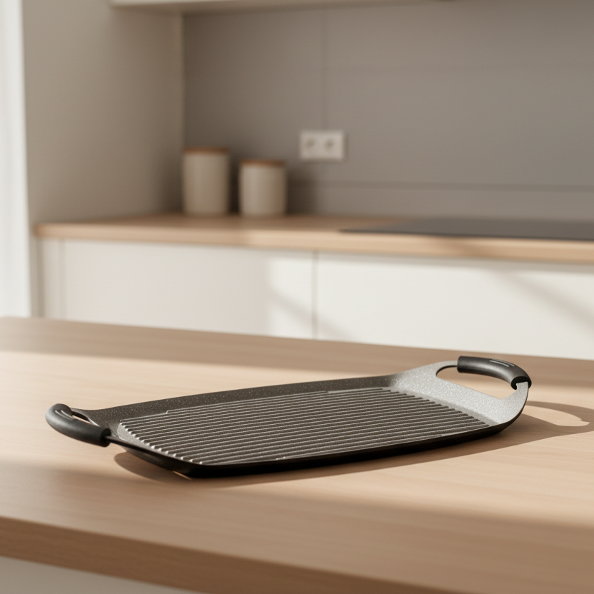 Plaque de cuisson en aluminium avec revêtement granit – 47 × 29 cm Hoofdafbeelding
