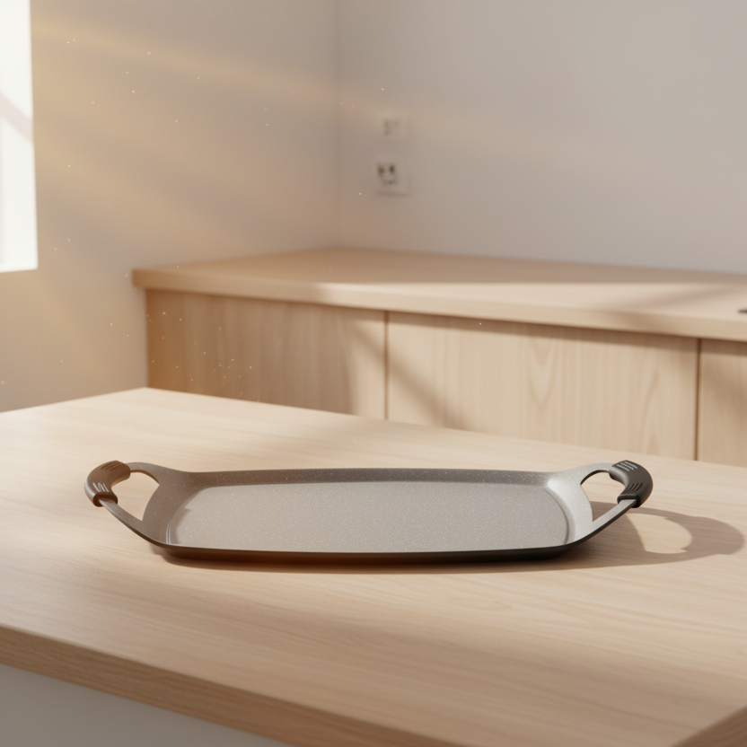 Plaque de cuisson en aluminium avec revêtement granit – 47 × 28,6 cm Hoofdafbeelding