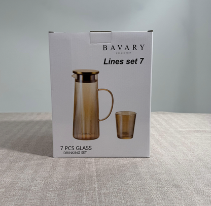 Service de boisson en verre BAVARY Lines – 7 pièces