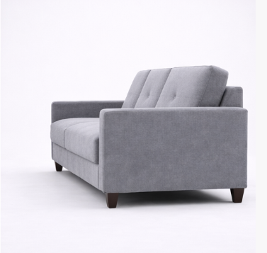 Canapé-lit MILO 3 places convertible – 204 x 83 x 83 cm – Lin Gris Clair