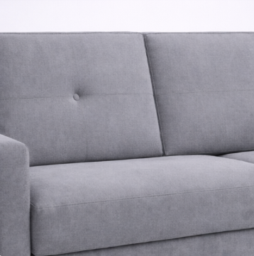 Canapé-lit MILO 3 places convertible – 204 x 83 x 83 cm – Lin Gris Clair