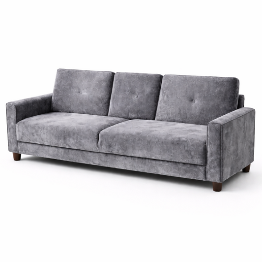 Canapé-lit MILO 3 places convertible – 204 x 83 x 83 cm – Velours Gris