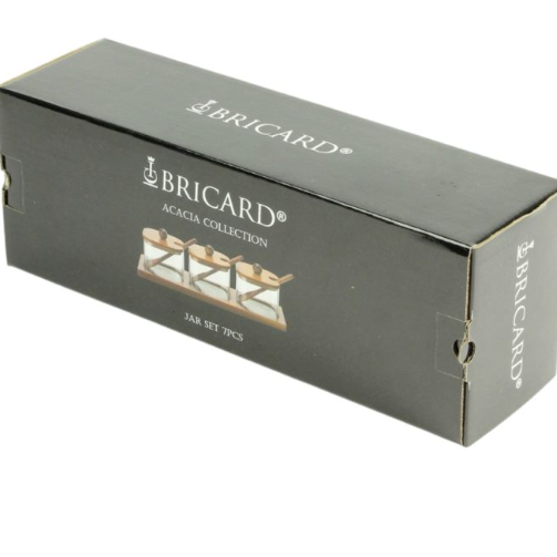BRICARD Set de Bols de Service en Bois d'Acacia – 7 Pièces