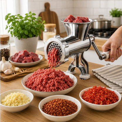 DUHTZ Hachoir à Viande Manuel – Corps Métallique – Capacité 850 g