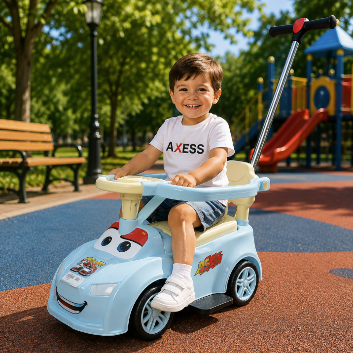 Porteur Enfant Voiture avec Canne Parentale – Rose / Bleu