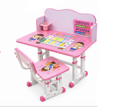 Moody's Bureau et Chaise pour Enfant – Ensemble Scolaire avec Rangement (Rose ou Bleu)