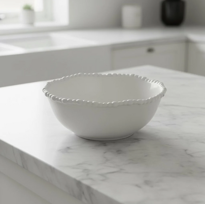 ALMINA PEARLY – Saladier En Verre Transparent À Texture Perlée Et Reflets Nacrés