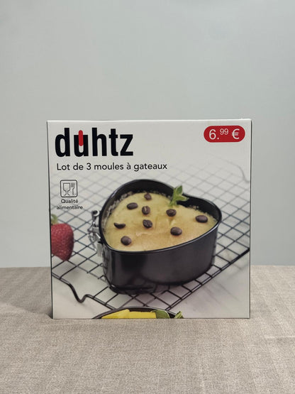 Lot de 3 Moules à Gâteau à Charnière