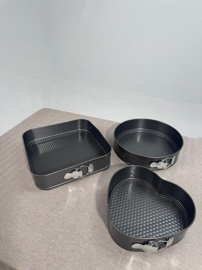 Lot de 3 Moules à Gâteau à Charnière