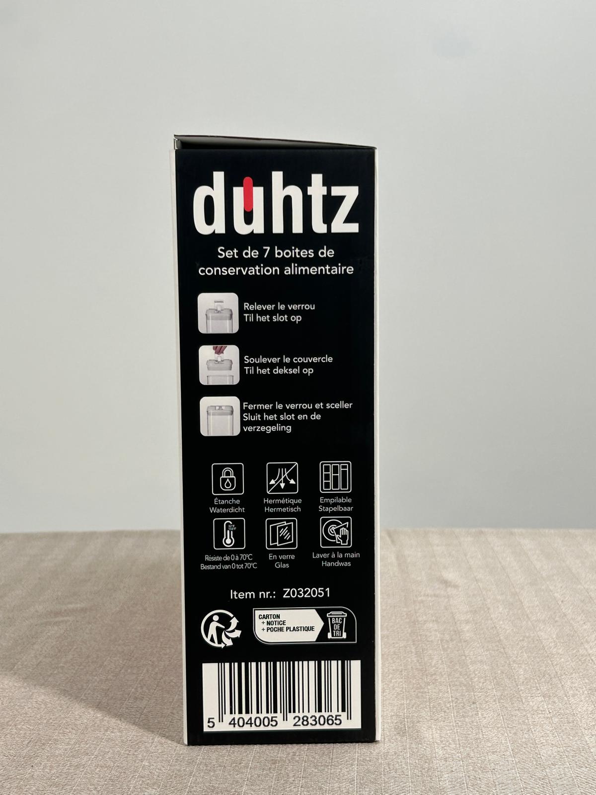 Duhtz Boîtes de Conservation Hermétiques – Set avec Couvercle Étanche