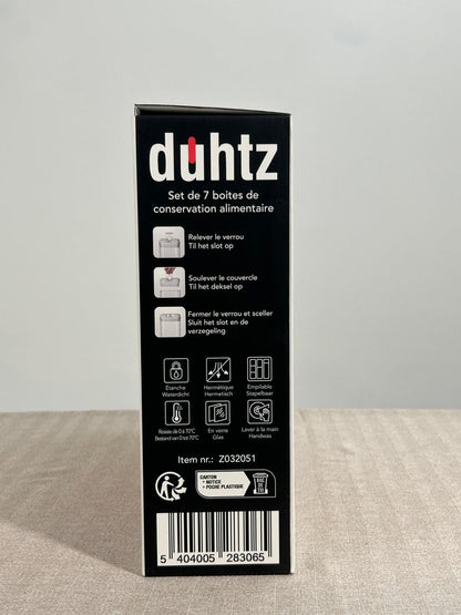 Duhtz Boîtes de Conservation Hermétiques – Set avec Couvercle Étanche