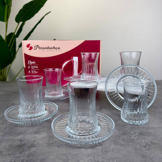 Paşabahçe Elysia – Ensemble de 12 verres à thé en verre