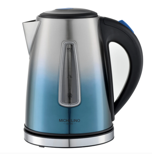 Michelino stainless steel kettle 1.7 liter red or blue gradient